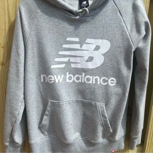 New Balance Heather Gray Logo Hoodie